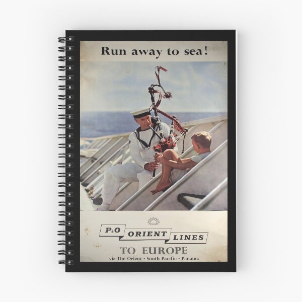 Item preview, retro classic Run away to Sea poster designed and sold by CorasPosters.