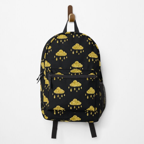 Item preview, black and gold glitter clouds pattern designed and sold by virilamissa.
