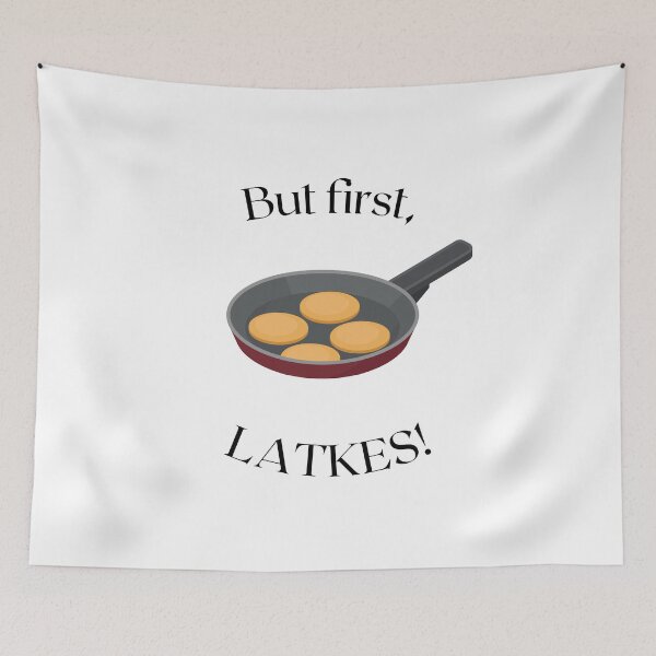 Item preview, But first, latkes!  Chanukah, Hannukah, holiday design designed and sold by greenmountain8.