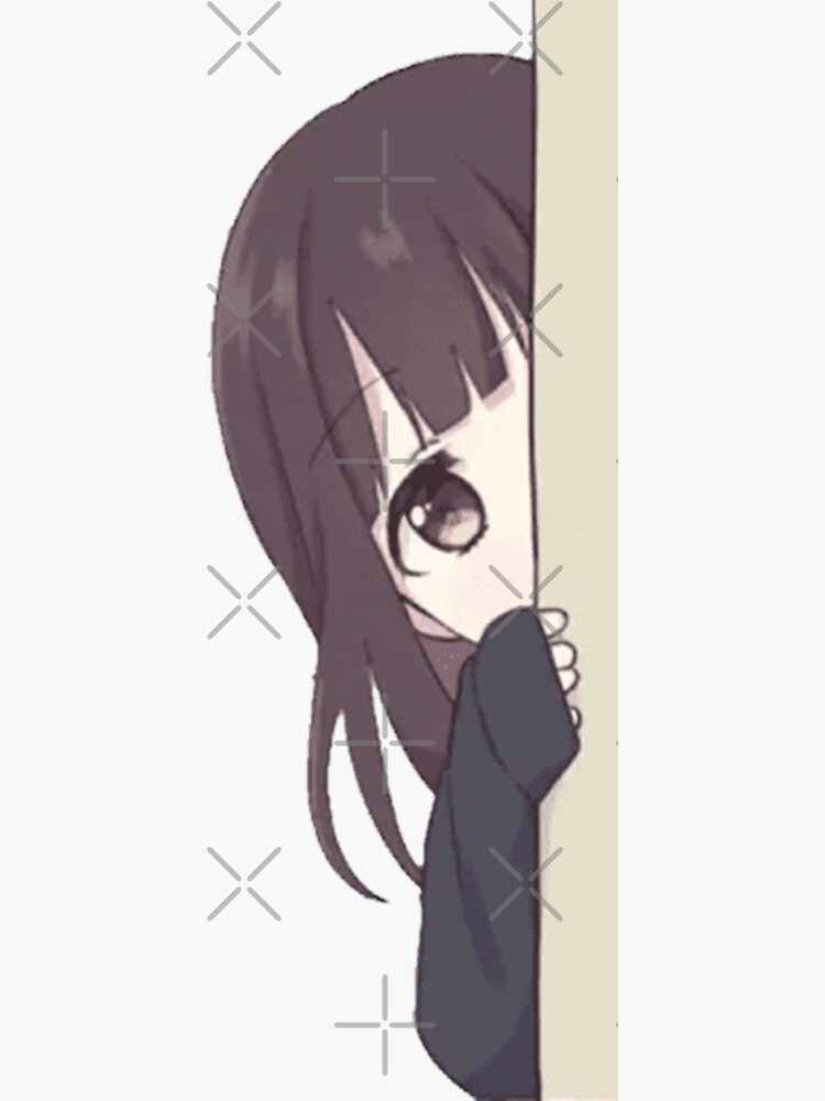 Menhera chan peeker - Peeking anime girl Sticker for Sale by giftycat