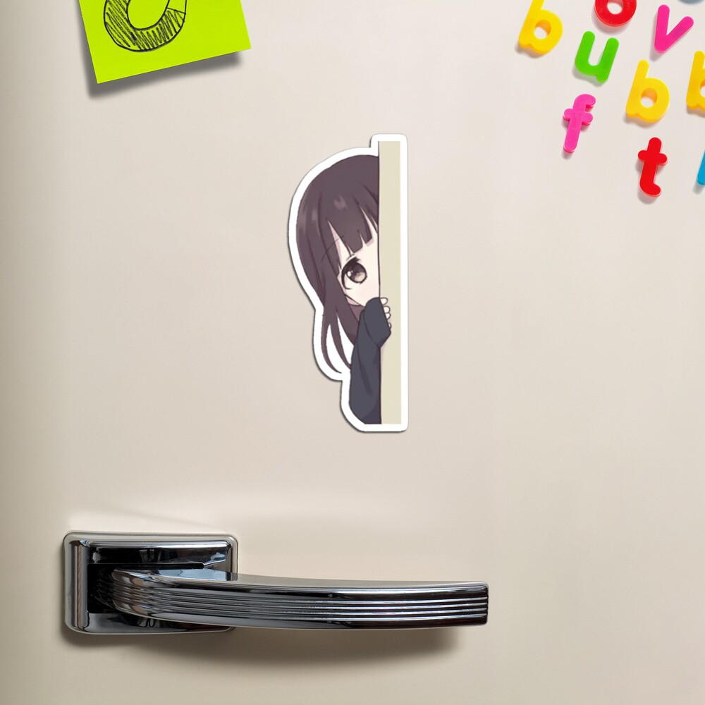 Menhera chan peeker - Peeking anime girl Sticker for Sale by giftycat