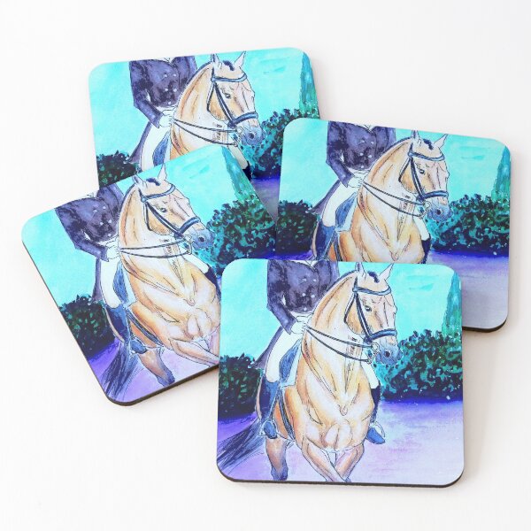 Item preview, Dressage watercolor and ink painting designed and sold by horseaddicted.