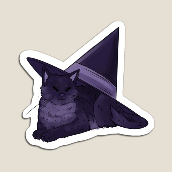 Witch's Familiar: Black Cat Magnet
