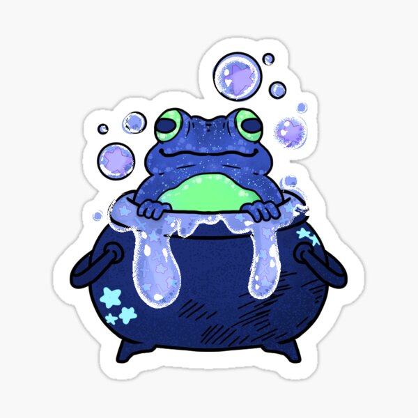 Witch's Familiar: Blue Toad Sticker