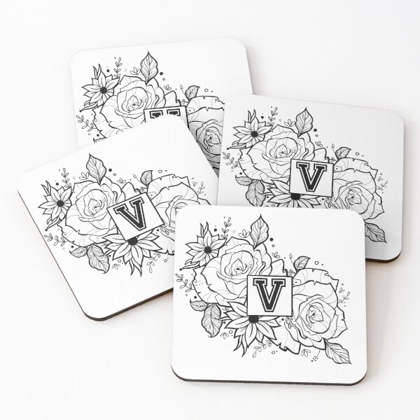Item preview, Floral Tattoo Style Letter V Sticker designed and sold by GeorgiaMarie13.