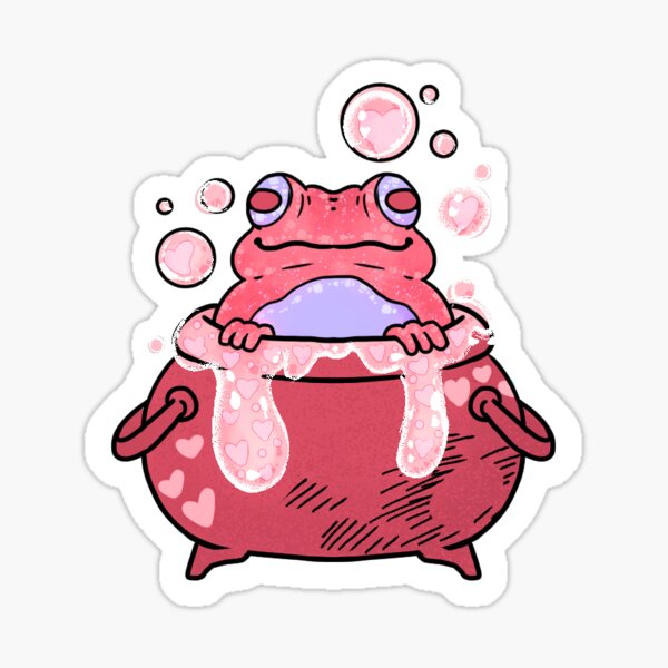 Witch's Familiar: Pink Toad Sticker