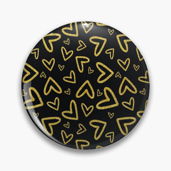 Item preview, black and gold glitter hearts pattern designed and sold by virilamissa.