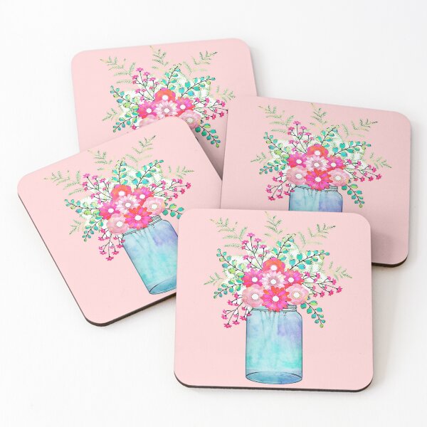 Item preview, Mason Jar with Watercolor Floral designed and sold by Chichmano.