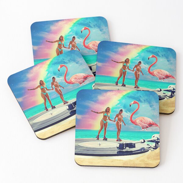 Item preview, Record Player Skating On The Beach designed and sold by PopVelvet.