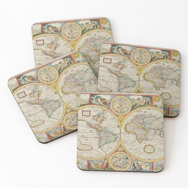 Item preview, An Old Map of the World // 1627 designed and sold by Gothicrelics.