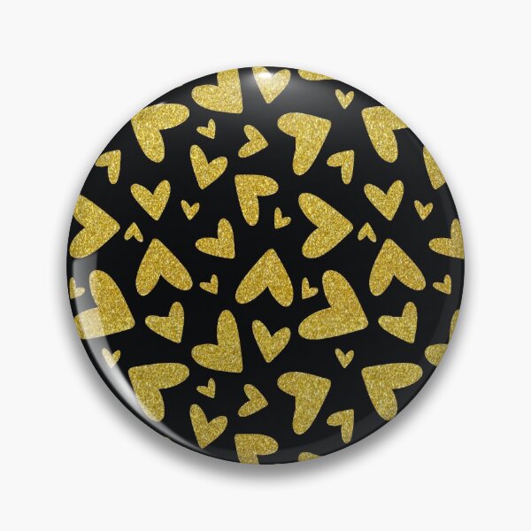 Item preview, black and gold glitter hearts pattern designed and sold by virilamissa.