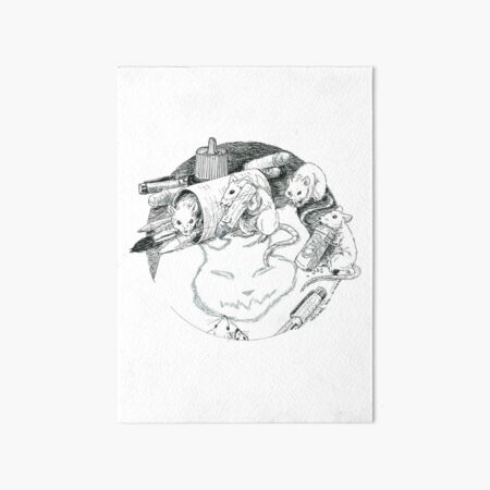 Les souris III (Les artistes et le chat) Impression rigide