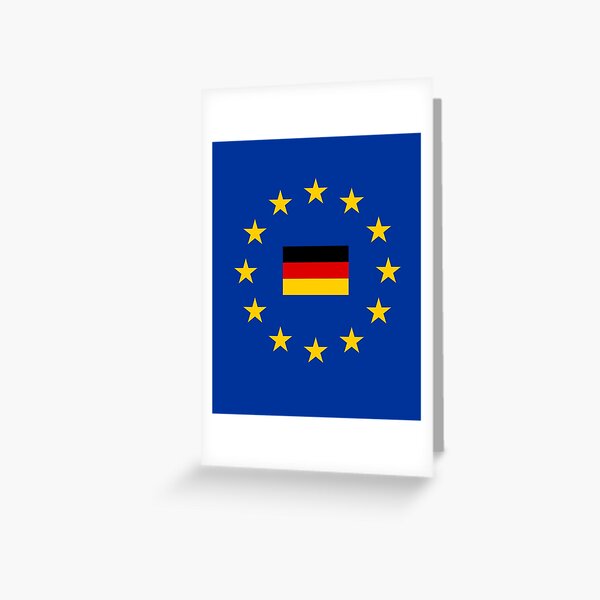 Grußkarte mit Europa EU Deutschland Flagge Fahne gekreuzt von GeogDesigns