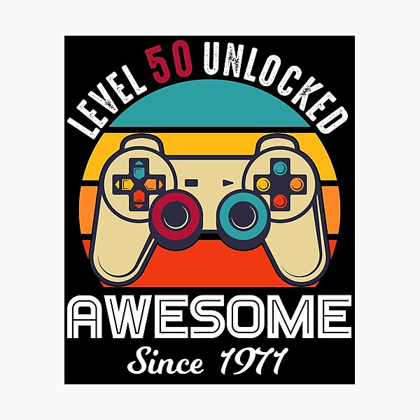 Item preview, Level 50 Unlocked Birthday Awesome Since 1971 designed and sold by RandomStuffShop.