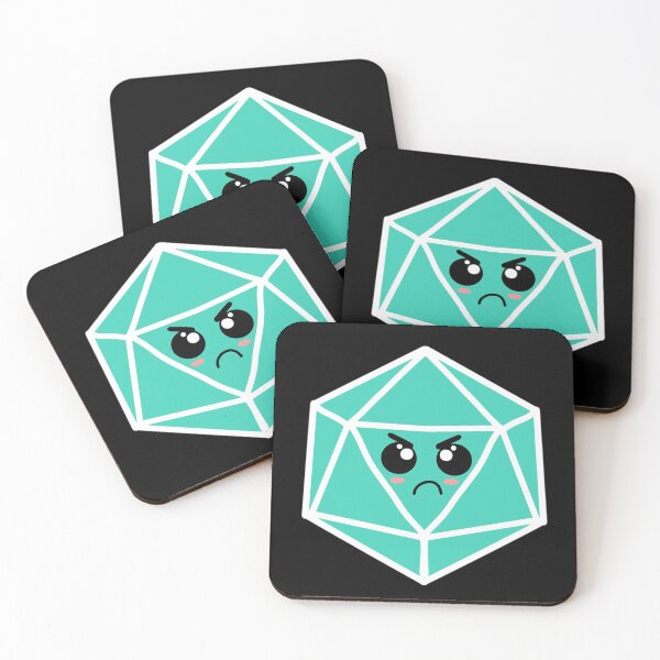 Item preview, Cute angry dice - DnD D20 designed and sold by Artbyacat.