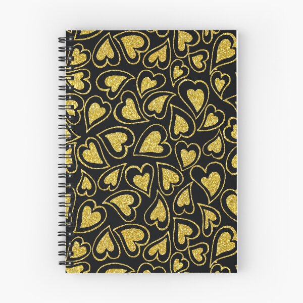 Item preview, black and gold glitter hearts pattern designed and sold by virilamissa.