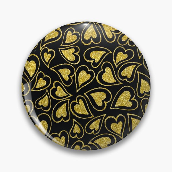 Item preview, black and gold glitter hearts pattern designed and sold by virilamissa.