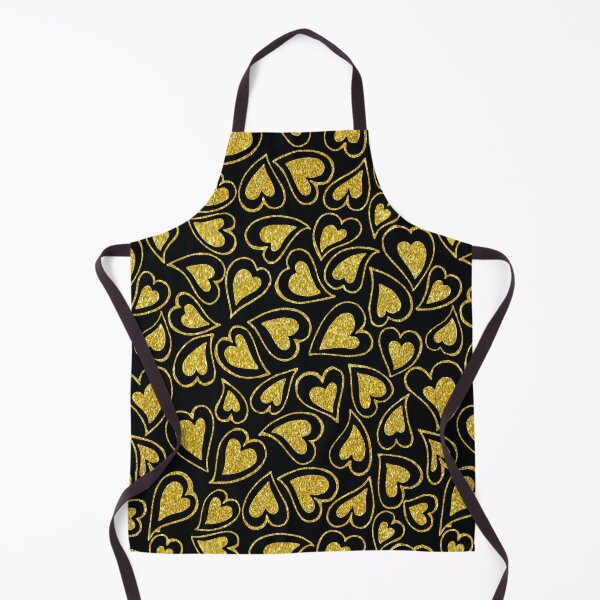 Item preview, black and gold glitter hearts pattern designed and sold by virilamissa.