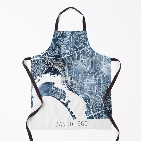 Item preview, San Diego Map Watercolor Navy Blue by Zouzounio Art designed and sold by zouzounioart.
