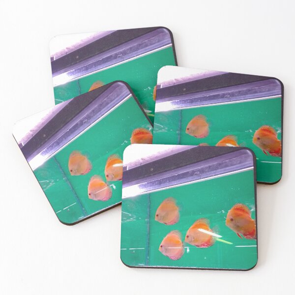 Item preview, sad  green tank of orange fishes swimming in cage designed and sold by alessiapenny.