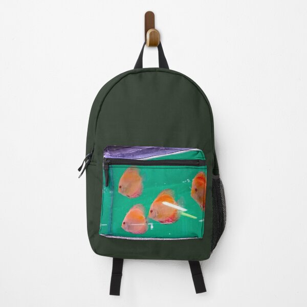 Item preview, sad green tank of orange fishes swimming in cage designed and sold by alessiapenny.
