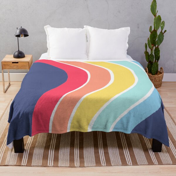 Aperçu de l'œuvre Retro Rainbow - Pastel Rainbow - Abstract Rainbow Illustration (bleu) créée et vendue par mydoodlesateme.