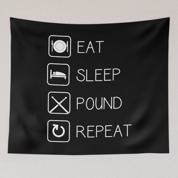 Item preview, Eat Sleep Pound Repeat Fitness Workout Cardio Drumming print designed and sold by jakehughes2015.