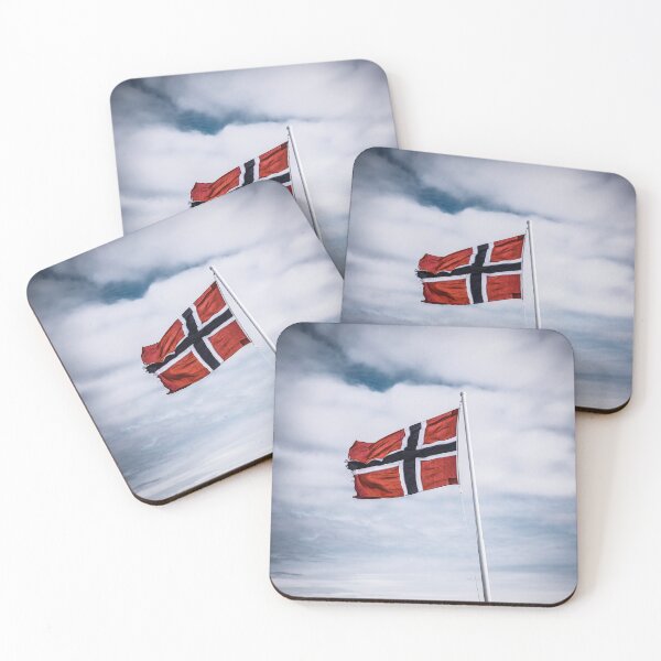 Item preview, norwegian flag waving on the sky designed and sold by franckreporter.