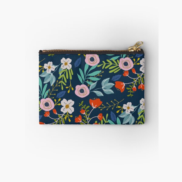 Item preview, Floral pattern on blue designed and sold by AllPrintsAndArt.