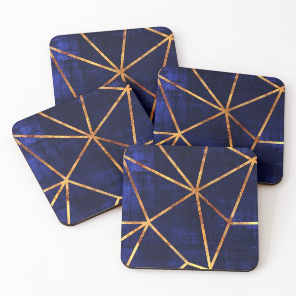 Item preview, Blue and Gold Modern Abstract Geometric designed and sold by Space Art.