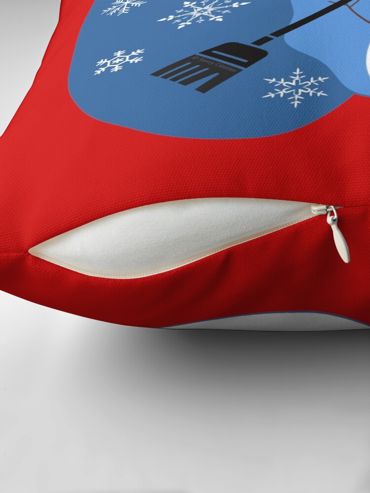 Thumbnail 2 of 4, Pillow, Dusty the Snowman Funny Cleaning Design designed and sold by SavvyCleaner.