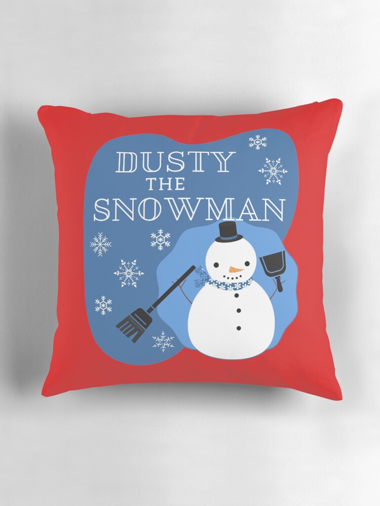 Thumbnail 3 of 4, Pillow, Dusty the Snowman Funny Cleaning Design designed and sold by SavvyCleaner.