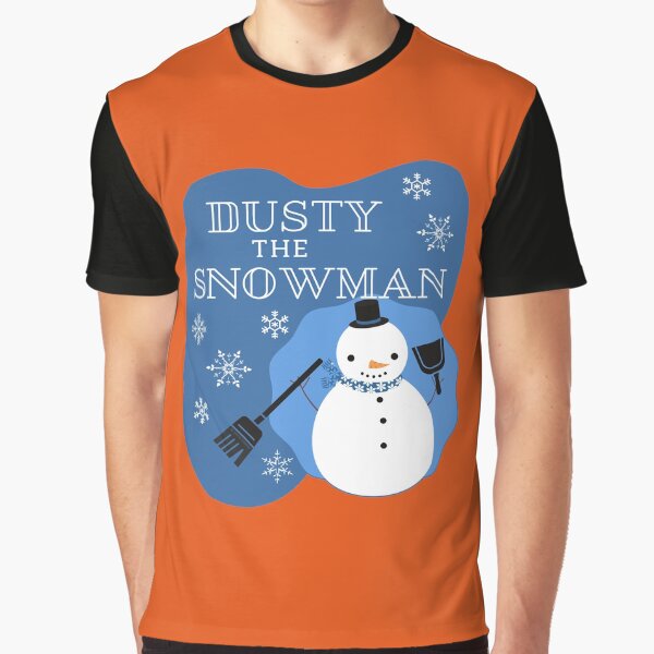 Dusty the Snowman Funny Cleaning Design Graphic T-Shirt