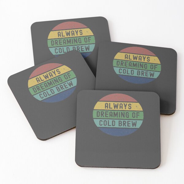 Item preview, Always Dreaming of Cold Brew - Cool Distressed Sunset Novelty Graphic designed and sold by Dorkification.