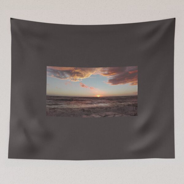 Item preview, romantic sunset pink of the sun on the horizon over the sea designed and sold by alessiapenny.