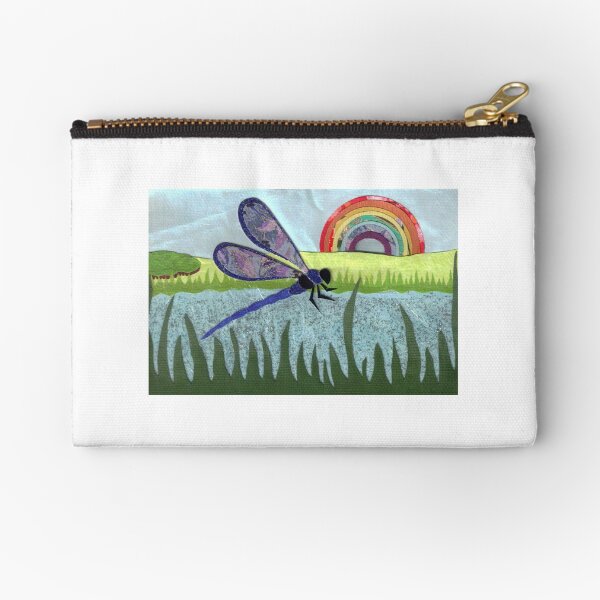 Rainbow Dragonfly Zipper Pouch