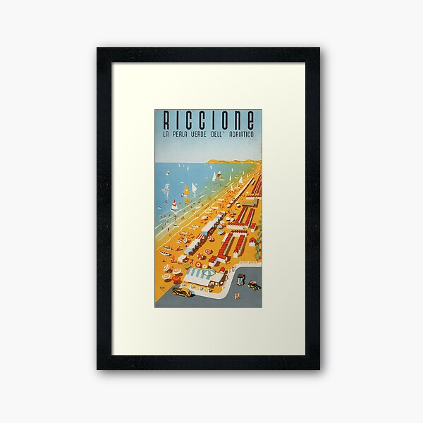 Vintage Poster - Riccione. The green pearl of the Adriatic - Nico Rosso - 1939 Framed Art Print