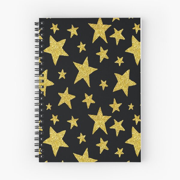 Item preview, black and gold glitter stars pattern designed and sold by virilamissa.