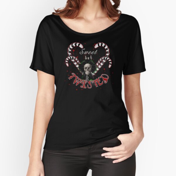 Sweet But Twisted | Twisted Sweet Christmas Xmas Gothmas Dark Goth Humor Candy Cane Idea TM11 Relaxed Fit T-Shirt