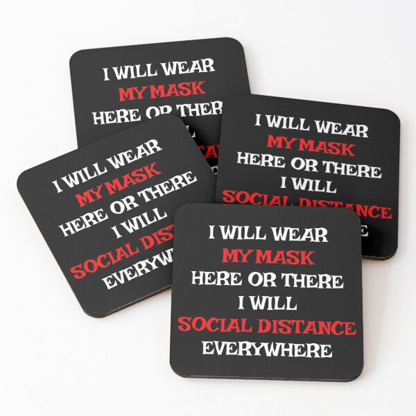 Item preview, I Will Wear My Mask Here or There I Will Social Distance Everywhere White Text designed and sold by ClassySassyCats.