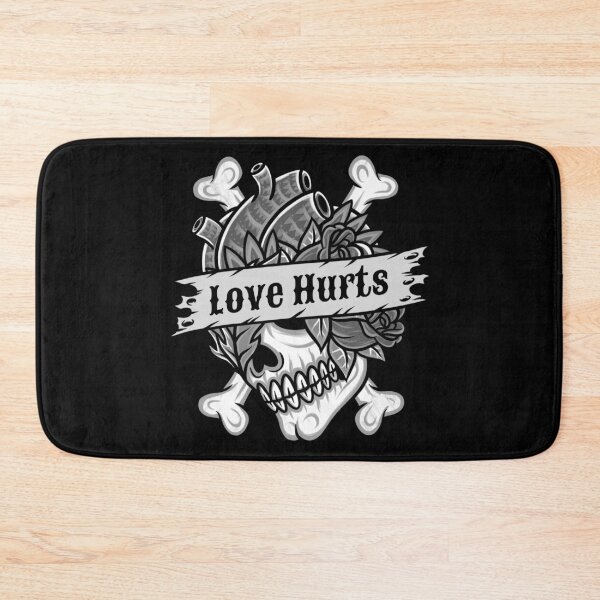 Item preview, Love Hurts Sad Vintage Black And White Skull designed and sold by Piztees.