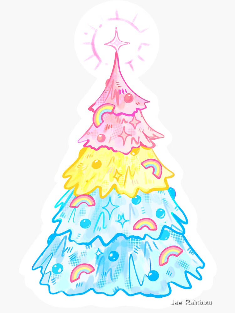 Pansexual Tree Pan Pride Christmas Holiday  Sticker for Sale by