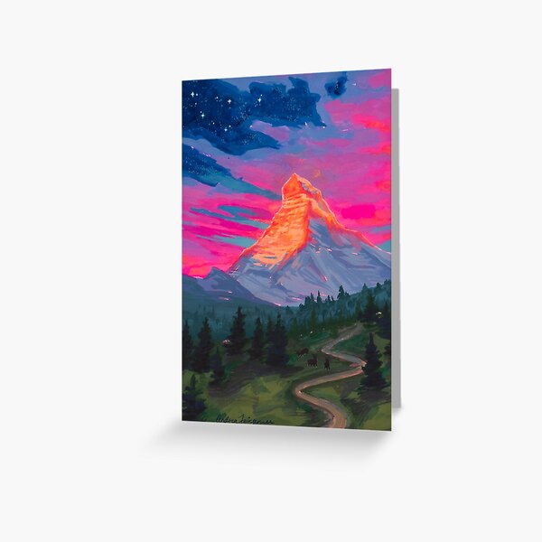 Landscapes as Zodiac Signs- Capricorn / Matterhorn Greeting Card