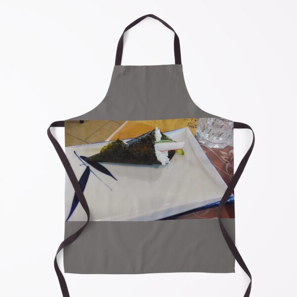 Item preview, various oriental sushi dishes at the restaurant and fish on a plate with black algae designed and sold by alessiapenny.