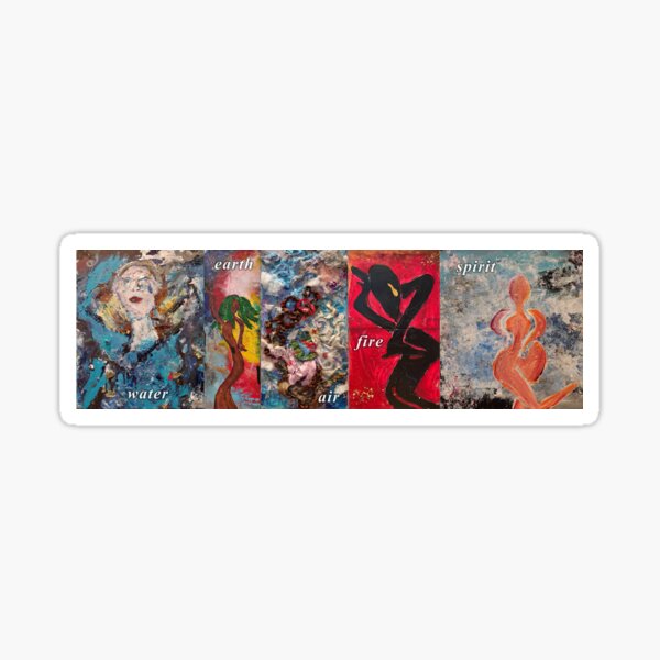 Five Elements of Creation Fire Air Water Earth Sticker