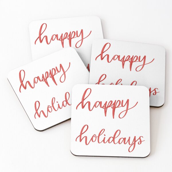 Item preview, Happy Holidays Red Ribbon Lettering, White Background designed and sold by YitingZarts.