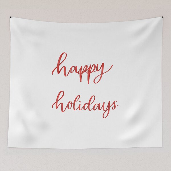 Item preview, Happy Holidays Red Ribbon Lettering, White Background designed and sold by YitingZarts.