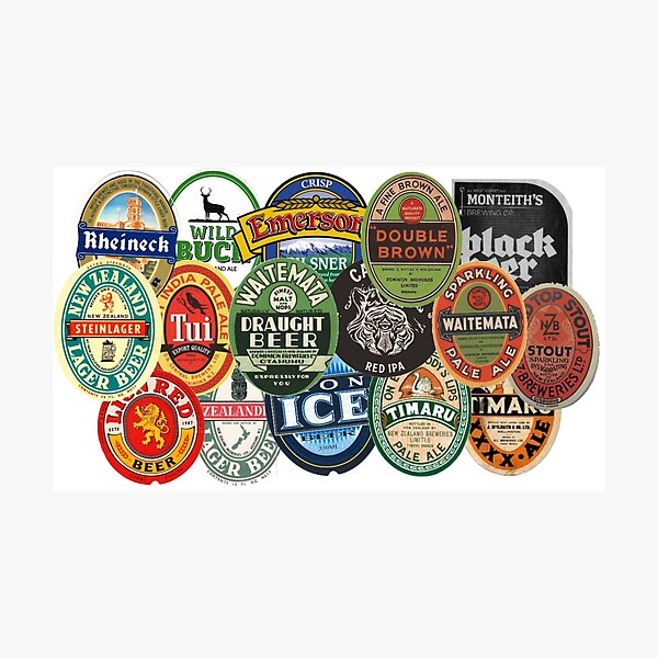 "Beers of New Zealand" Photographic Print for Sale by teeandsympathy Redbubble