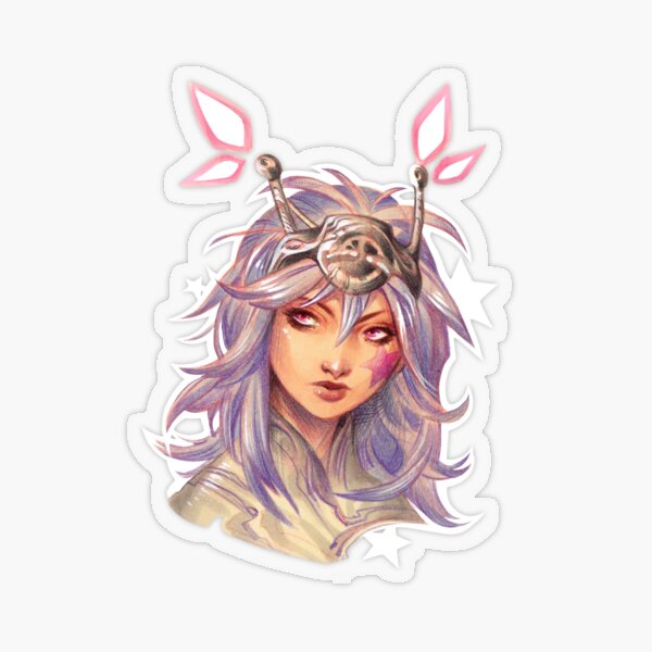 Pastel sci-fi girl portrait Transparent Sticker