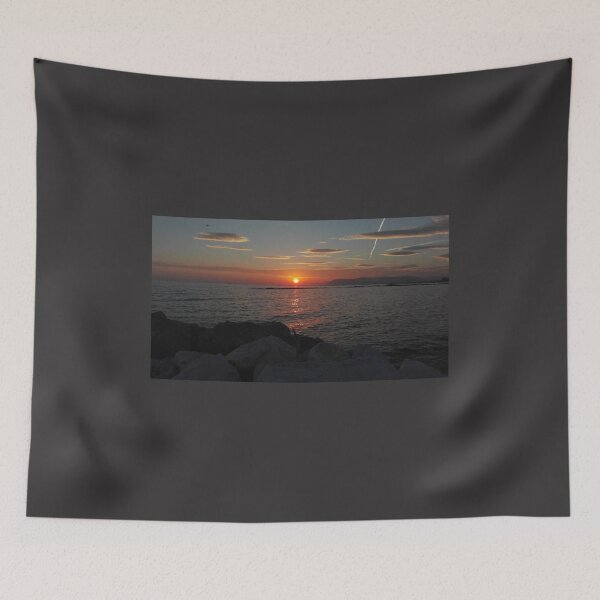 Item preview, romantic sunset pink of the sun on the horizon over the sea designed and sold by alessiapenny.